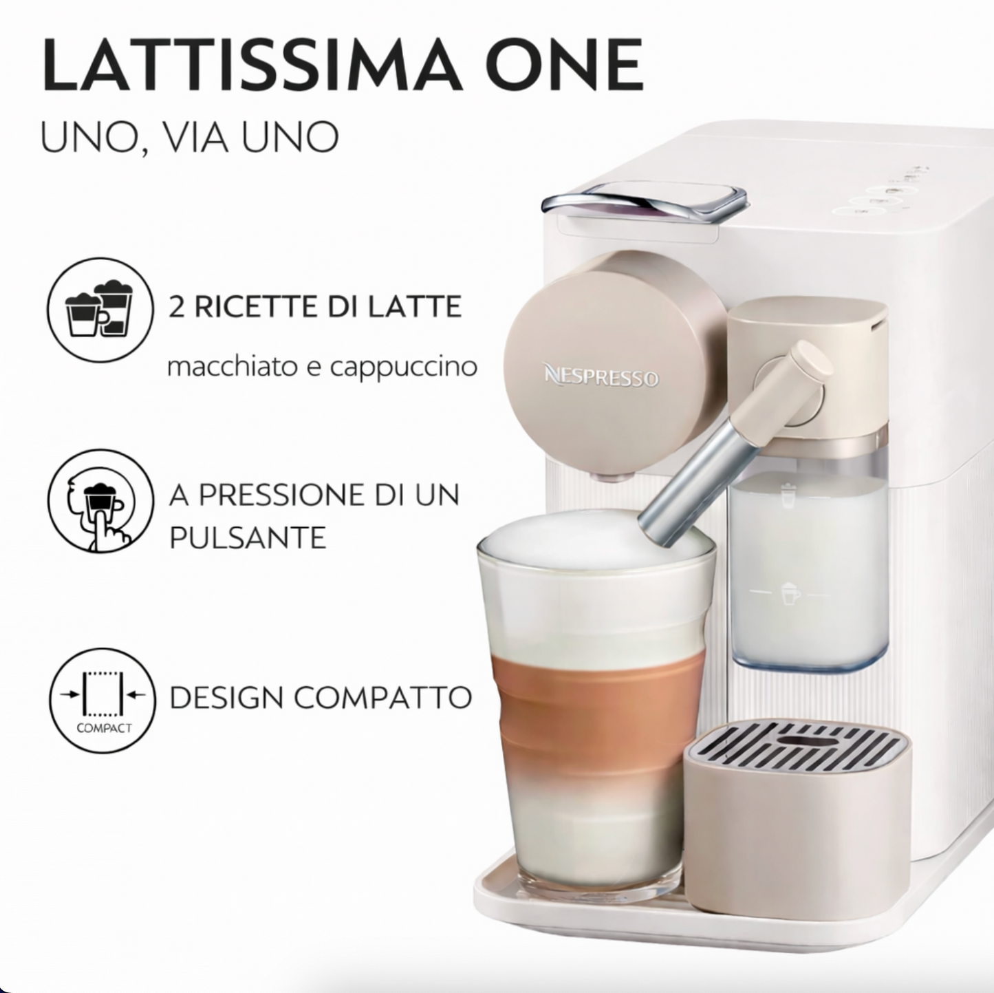 Macchina da Caffè Automatica - De'Longhi Nespresso Lattissima One ☕️😍 🎁 +100 capsule GRATIS
