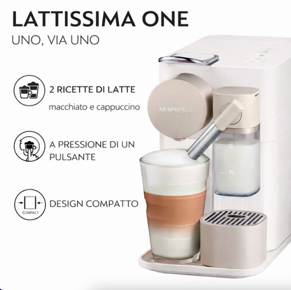 Macchina da Caffè Automatica - De'Longhi Nespresso Lattissima One ☕️😍 🎁 +100 capsule GRATIS